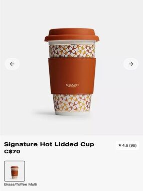 Coach Signature Hot Lidded Travel Cup
